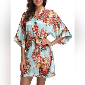 Ms. Lovely Silky Floral Robe